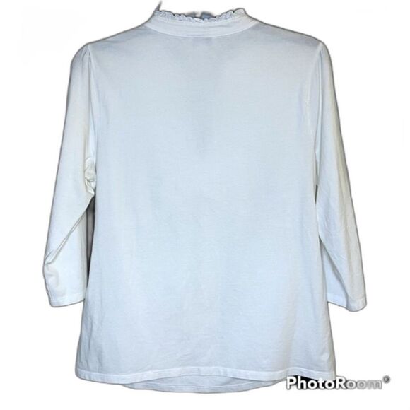 Ann Taylor Loft White Peasant Style Top Size Large - Picture 2 of 4